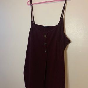 Boohoo ribbed spaghetti strap top